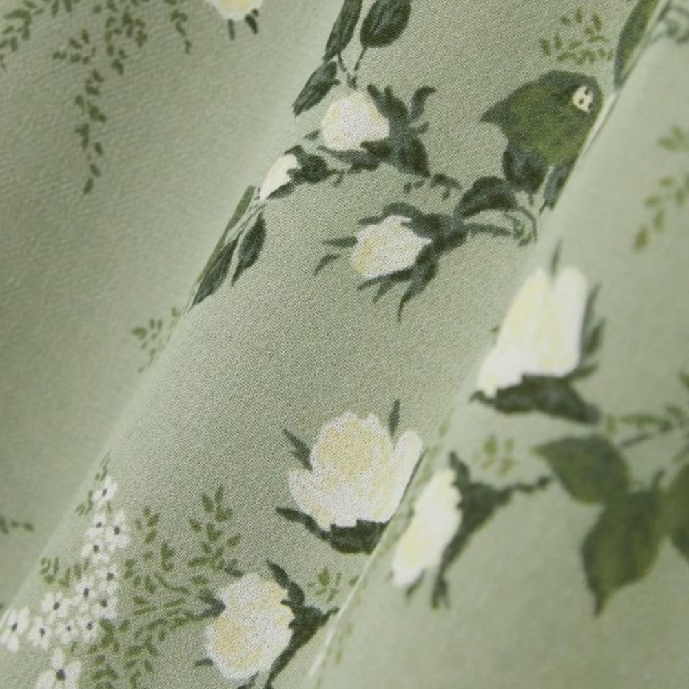 NWOT Reformation Twilight Dress in Verde Green White Floral Midi Tie Straps - Picture 14 of 14